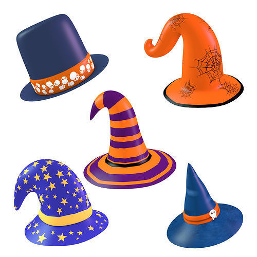 Hallowen Hats  Low-poly 3D model