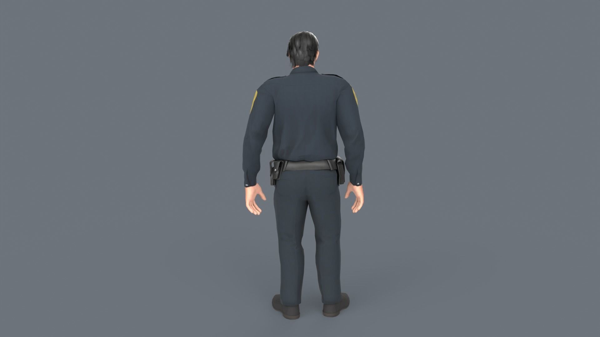 Police Boy Low-poly 3D model_4