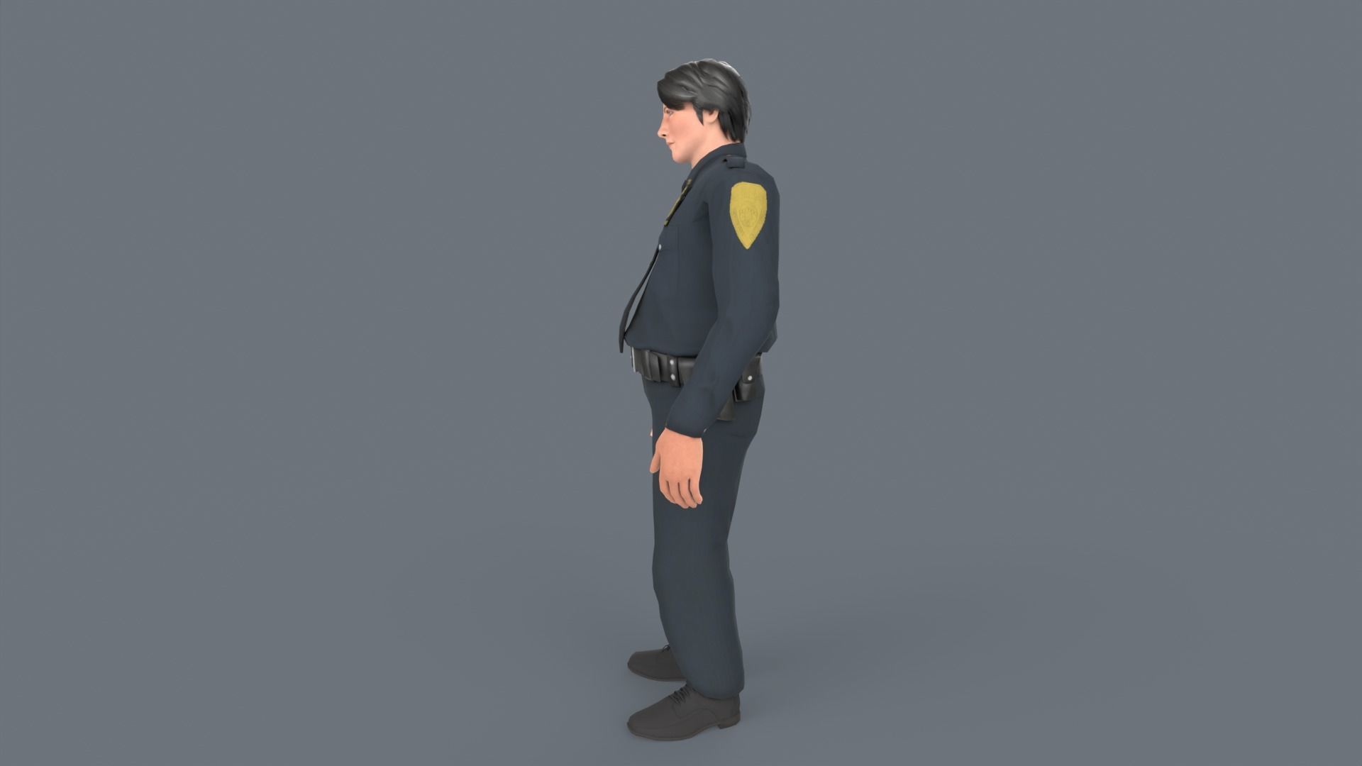 Police Boy Low-poly 3D model_5