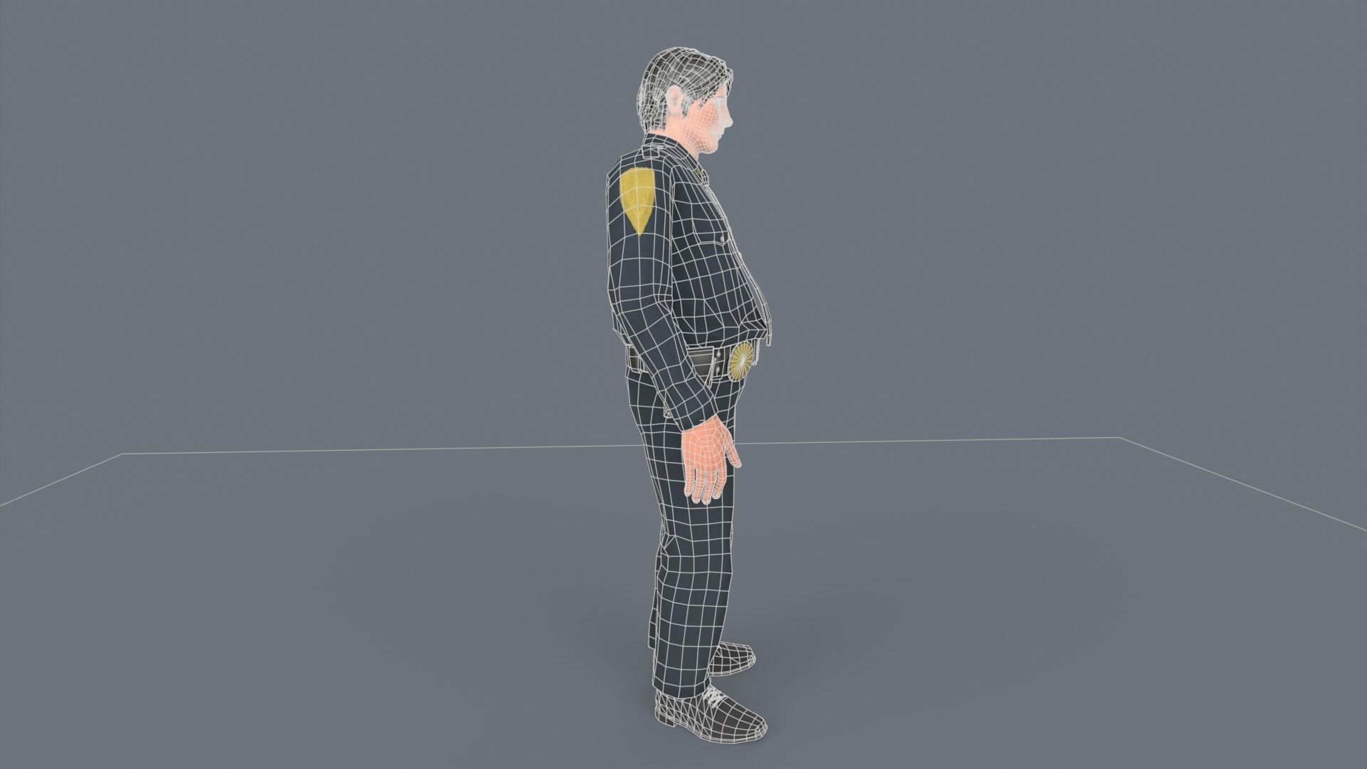 Police Boy Low-poly 3D model_9