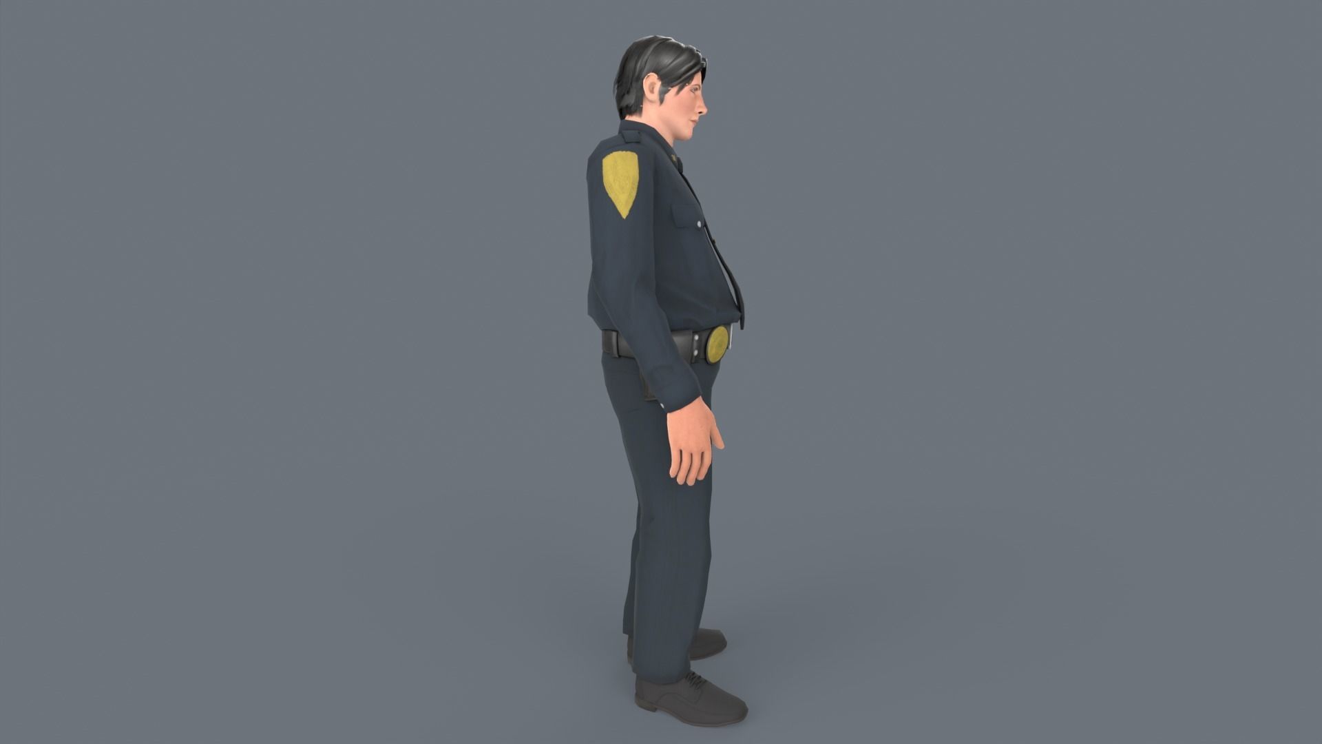 Police Boy Low-poly 3D model_3