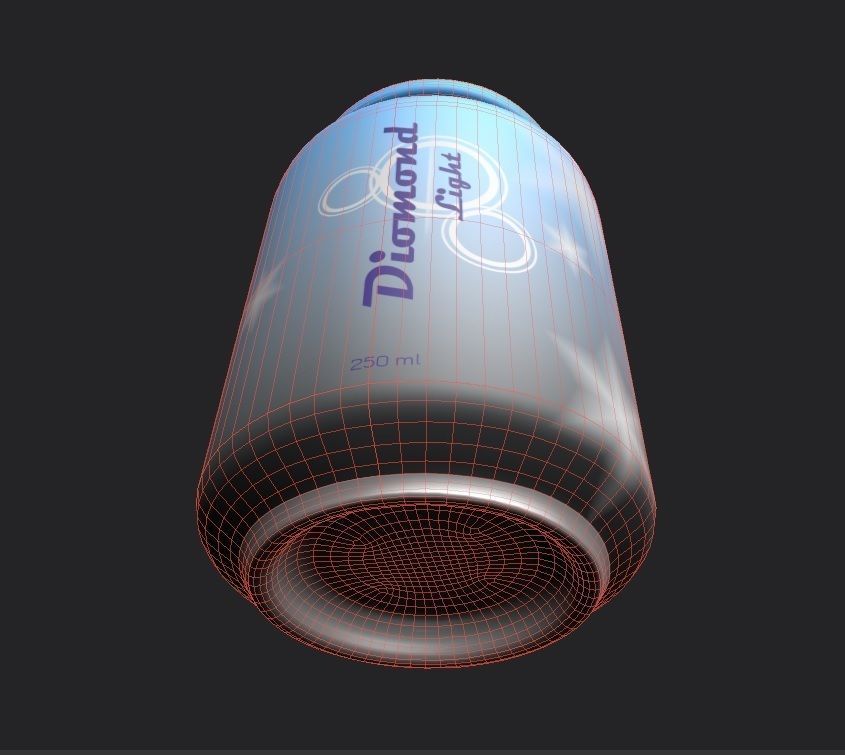 Drink Can Standart 250 ml Low-poly 3D model_13