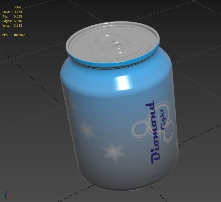 Drink Can Standart 250 ml Low-poly 3D model_30