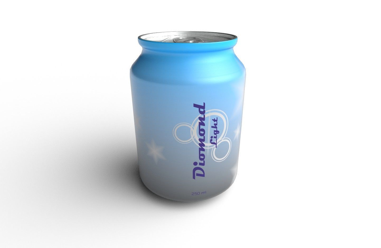Drink Can Standart 250 ml Low-poly 3D model_9