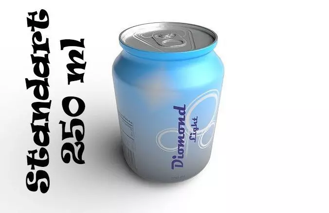 Drink Can Standart 250 ml Low-poly 3D model_0