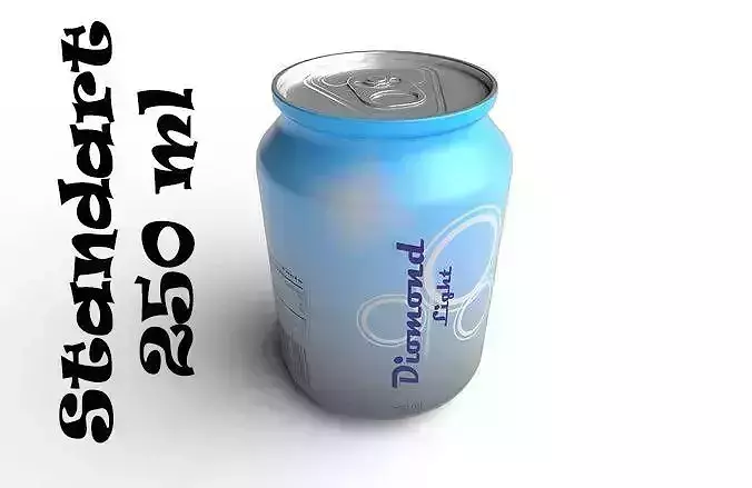 Drink Can Standart  250 ml Low-poly 3D model