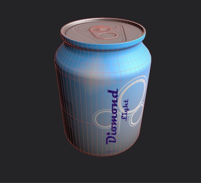 Drink Can Standart 250 ml Low-poly 3D model_17