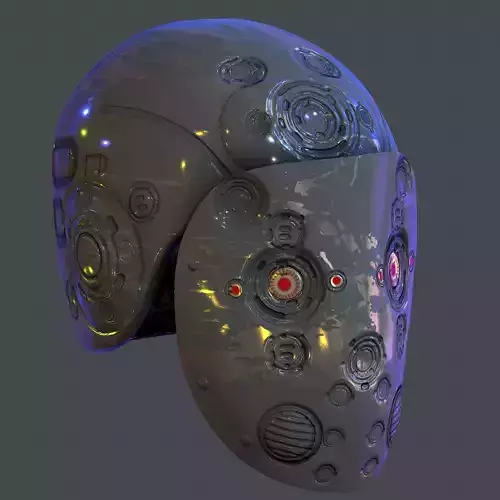 Gas mask helmet scifi character game space Low-poly printable