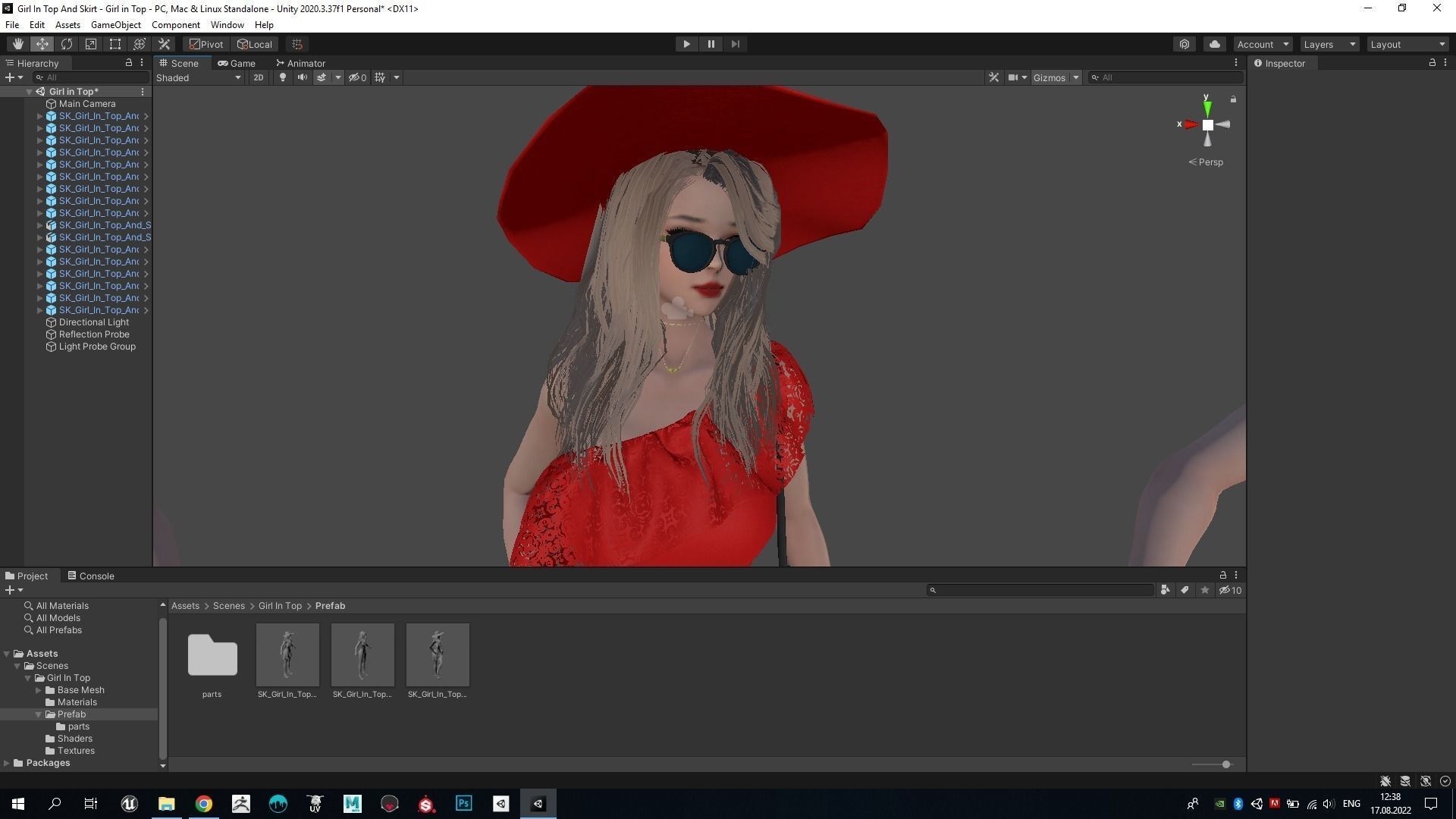 Girl In Top And Skirt Low-poly 3D model_27