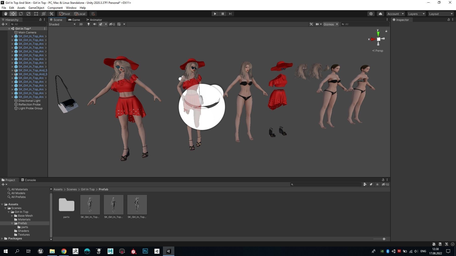 Girl In Top And Skirt Low-poly 3D model_25