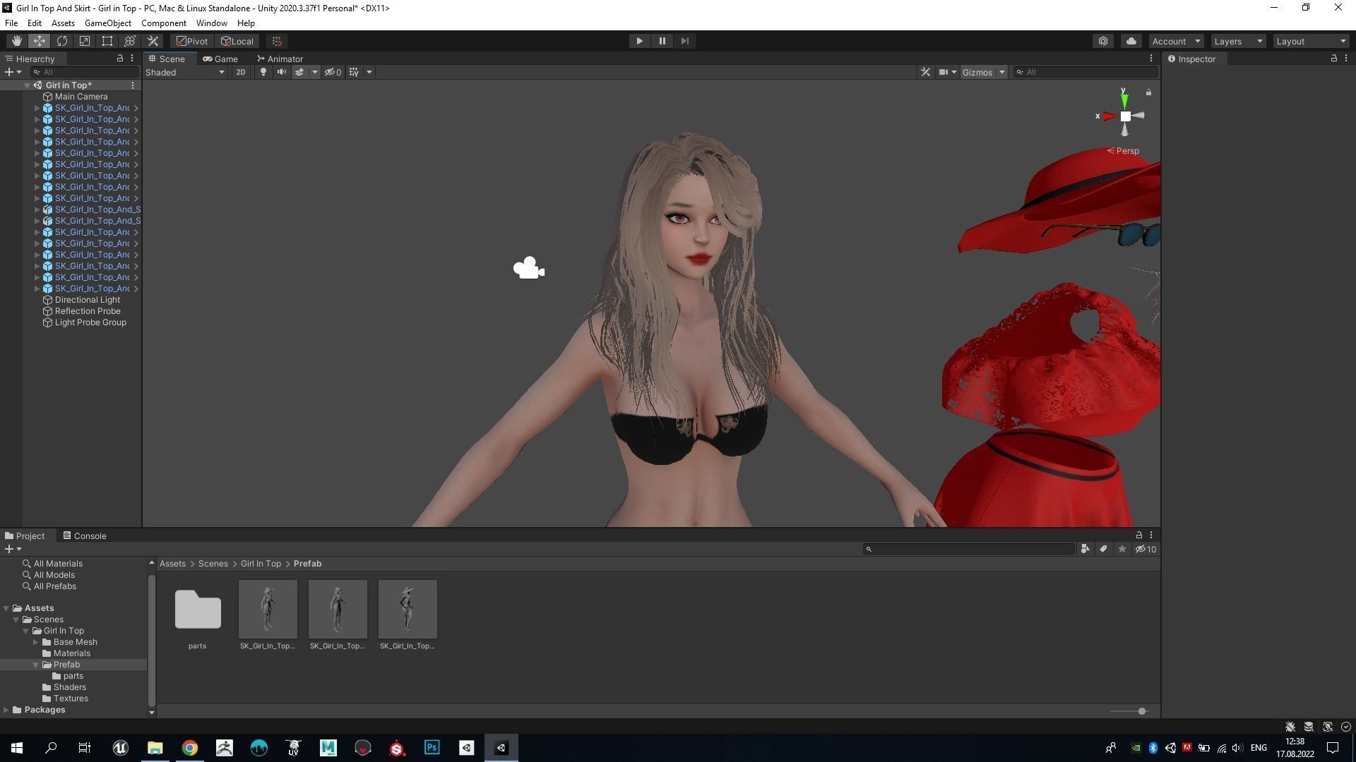 Girl In Top And Skirt Low-poly 3D model_26