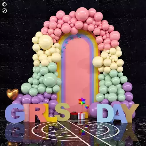 Happy Girls Day Set 02 3D model