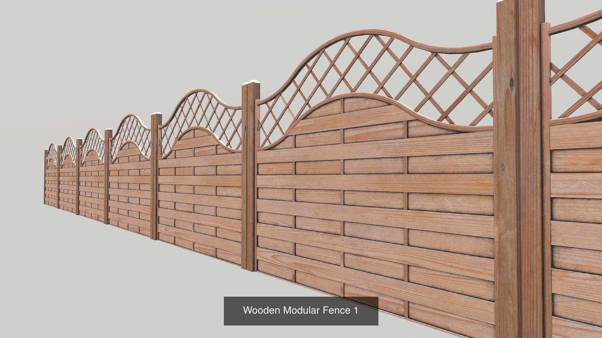 Modular Wooden Low Poly Fence Collection _9