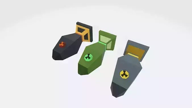 Lowpoly free atom bomb Free low-poly 3D model