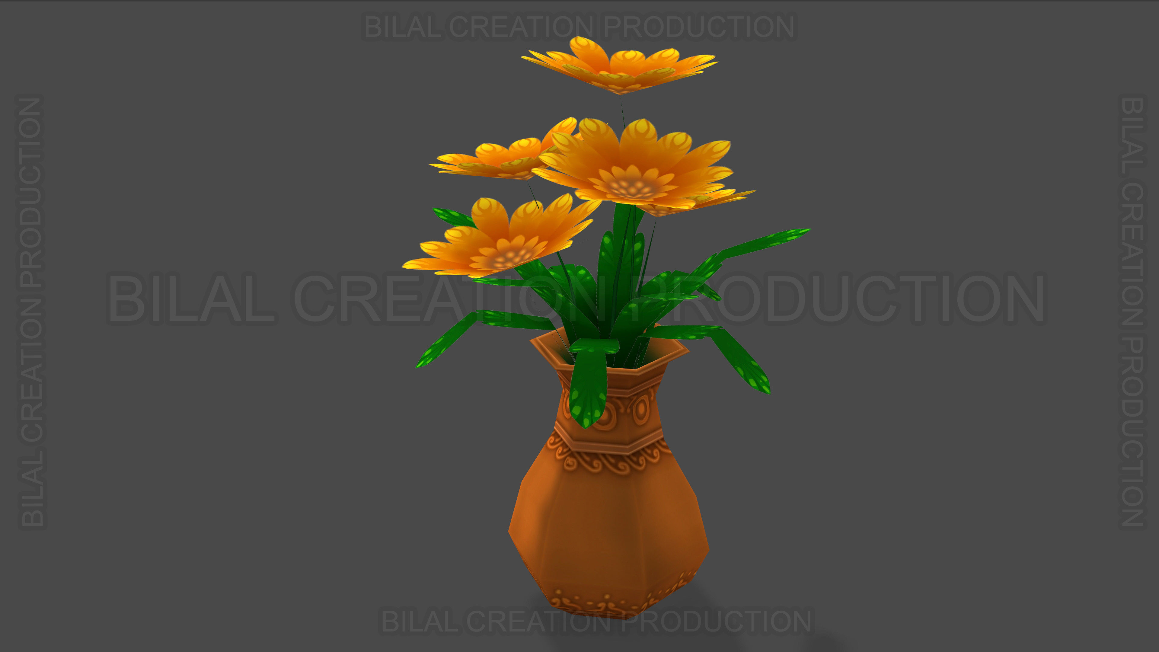 FLOWER POT Low-poly 3D model_5
