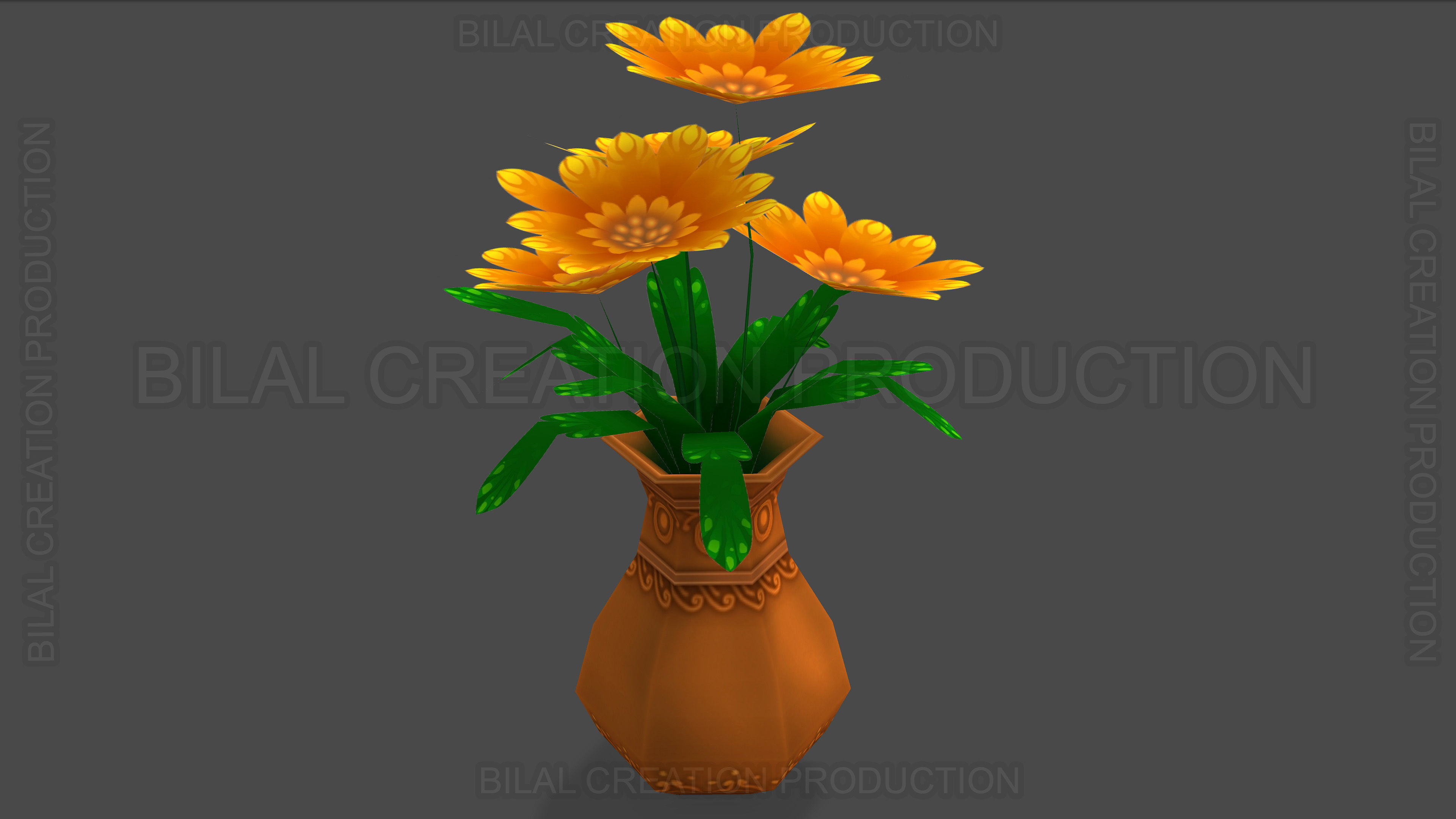 FLOWER POT Low-poly 3D model_6