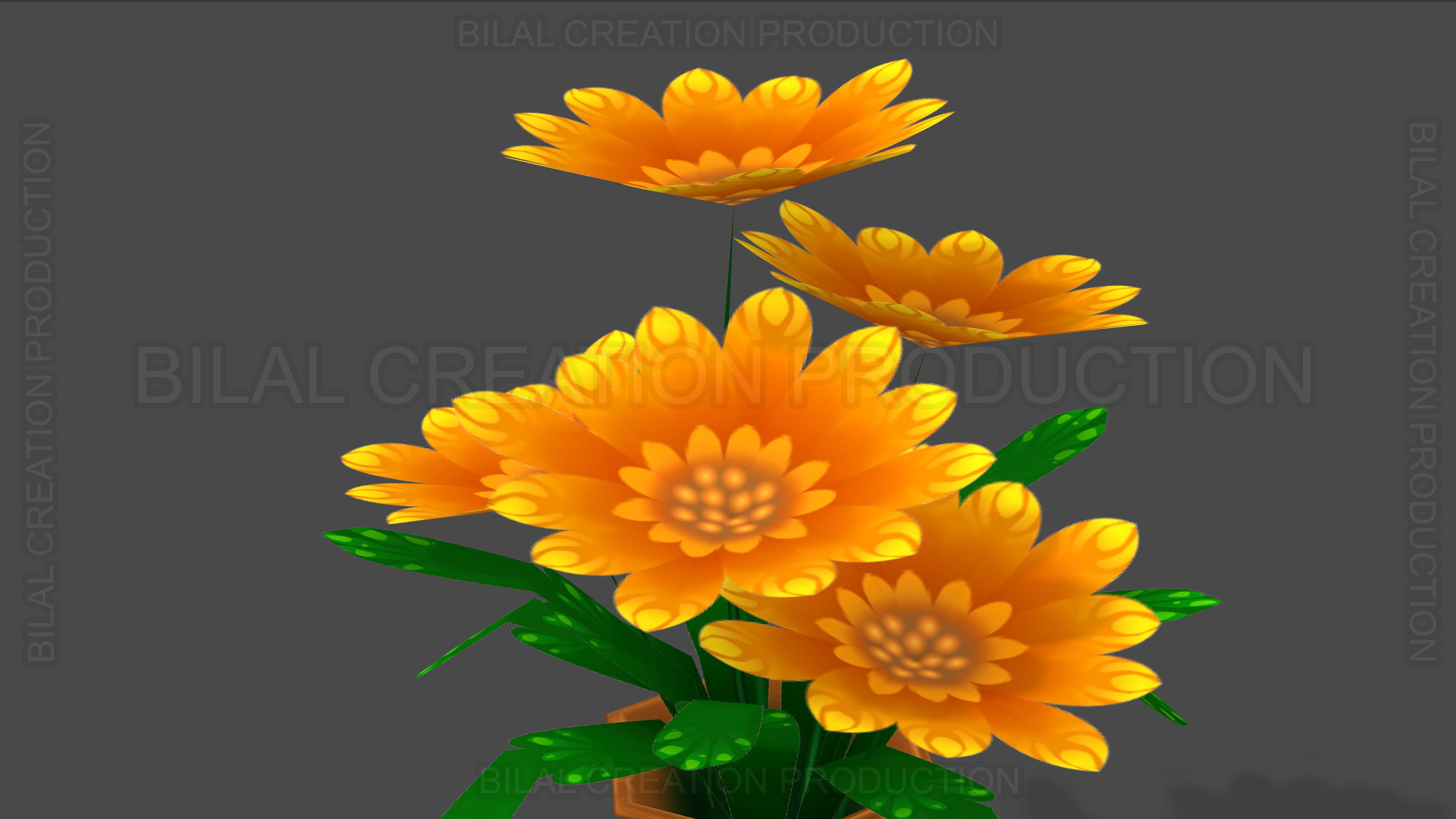FLOWER POT Low-poly 3D model_8