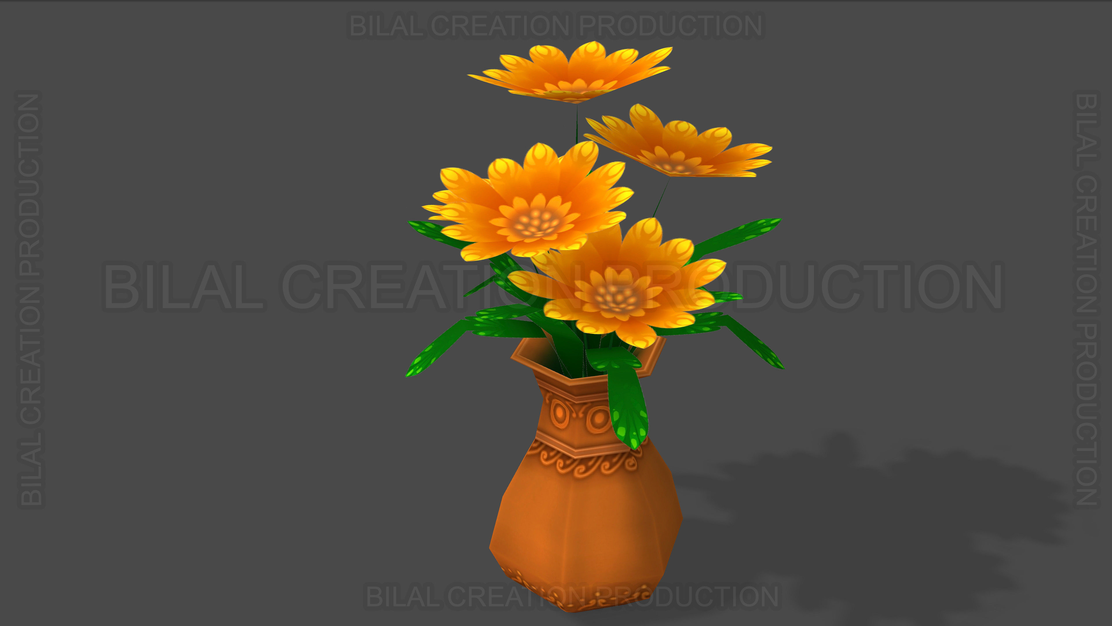 FLOWER POT Low-poly 3D model_11