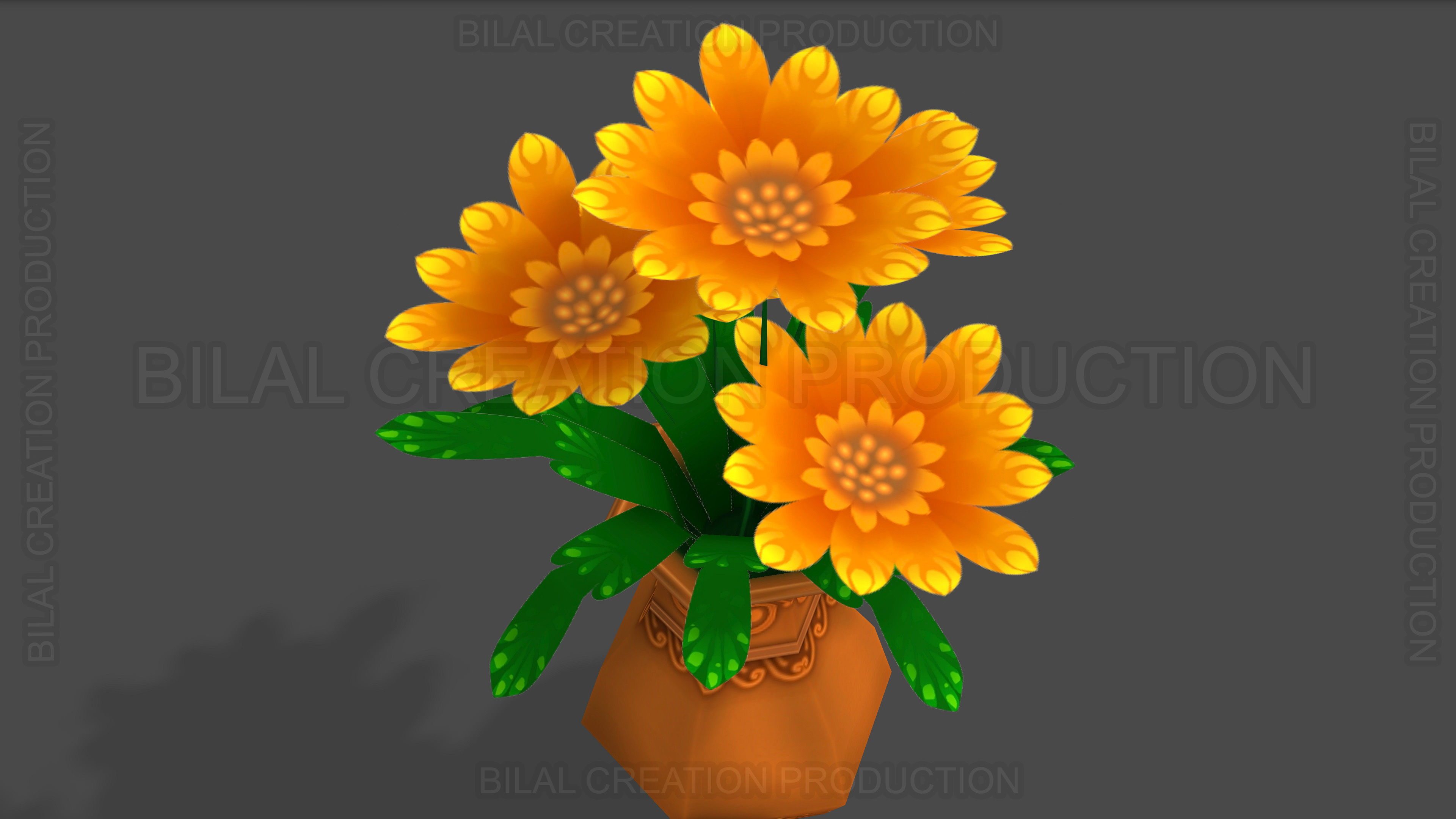 FLOWER POT Low-poly 3D model_9