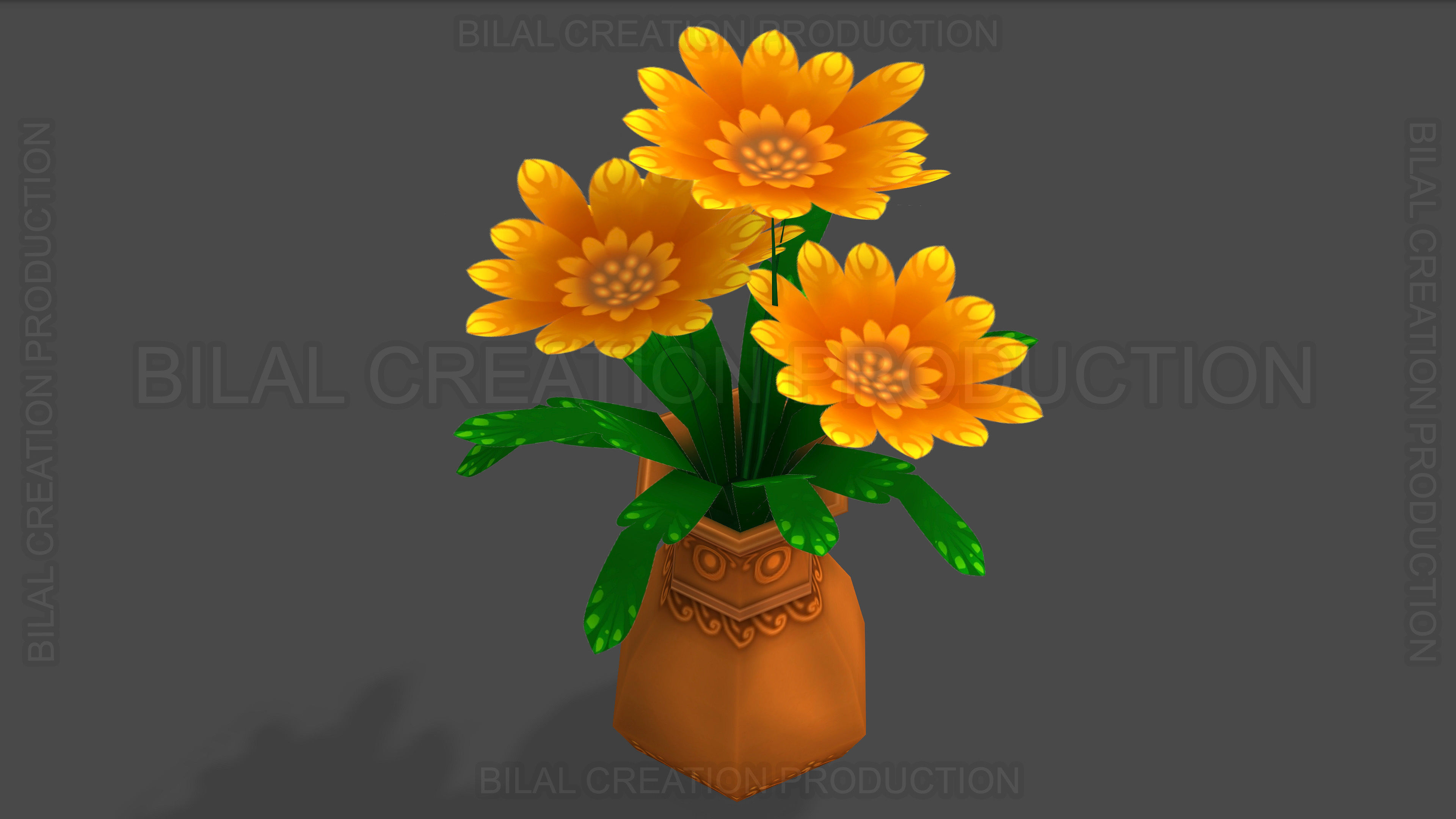 FLOWER POT Low-poly 3D model_10