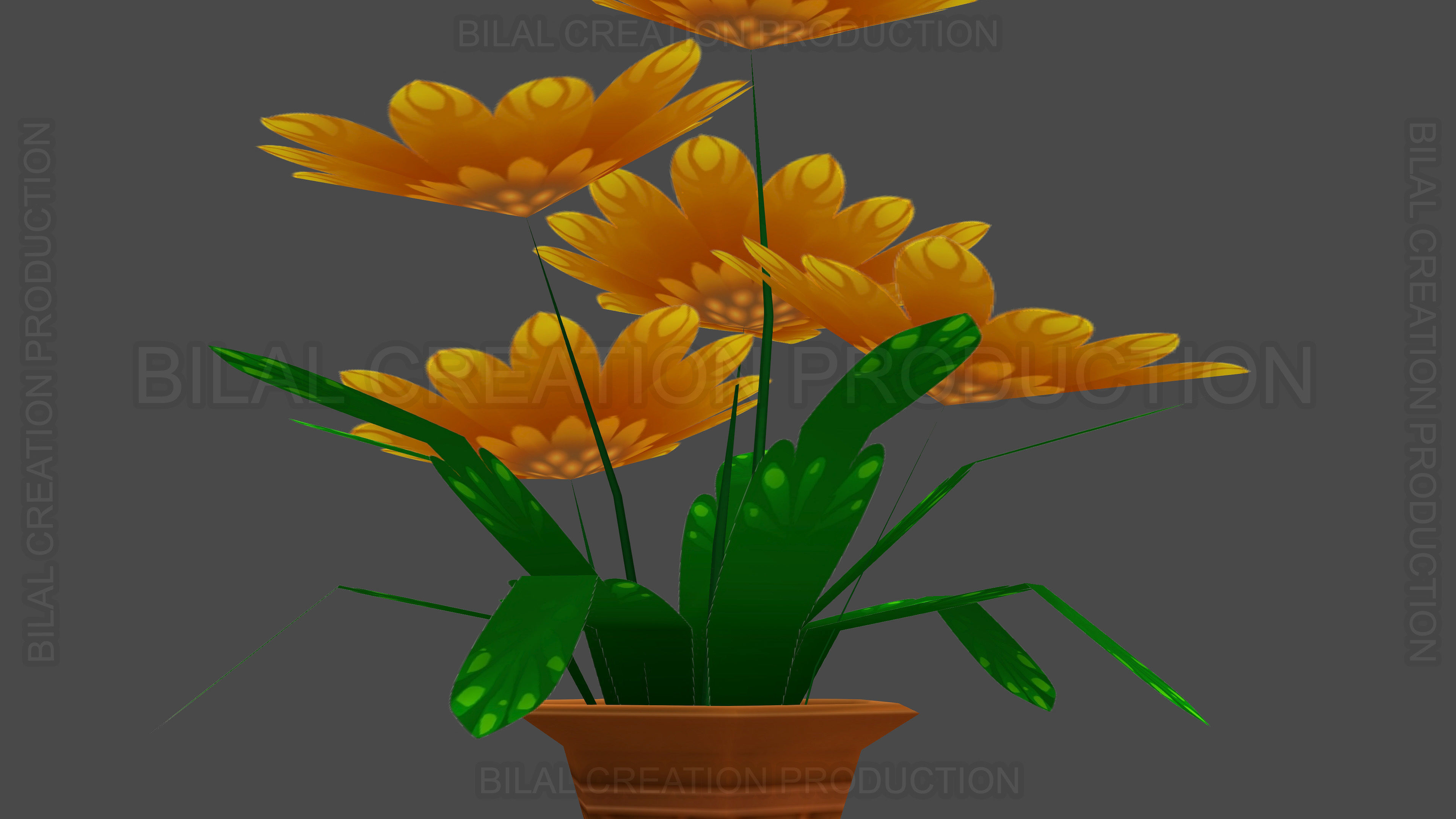 FLOWER POT Low-poly 3D model_7