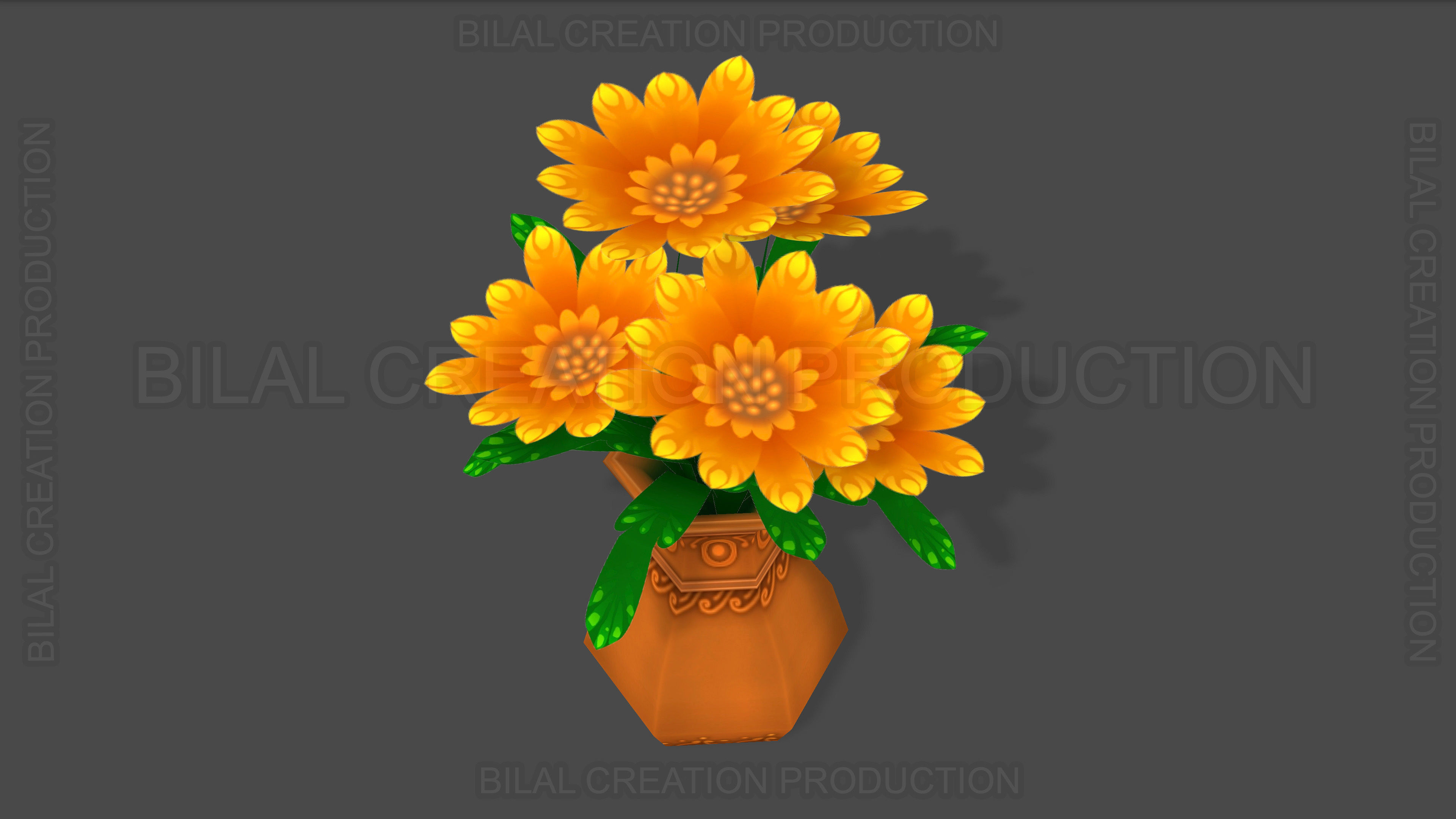 FLOWER POT Low-poly 3D model_3
