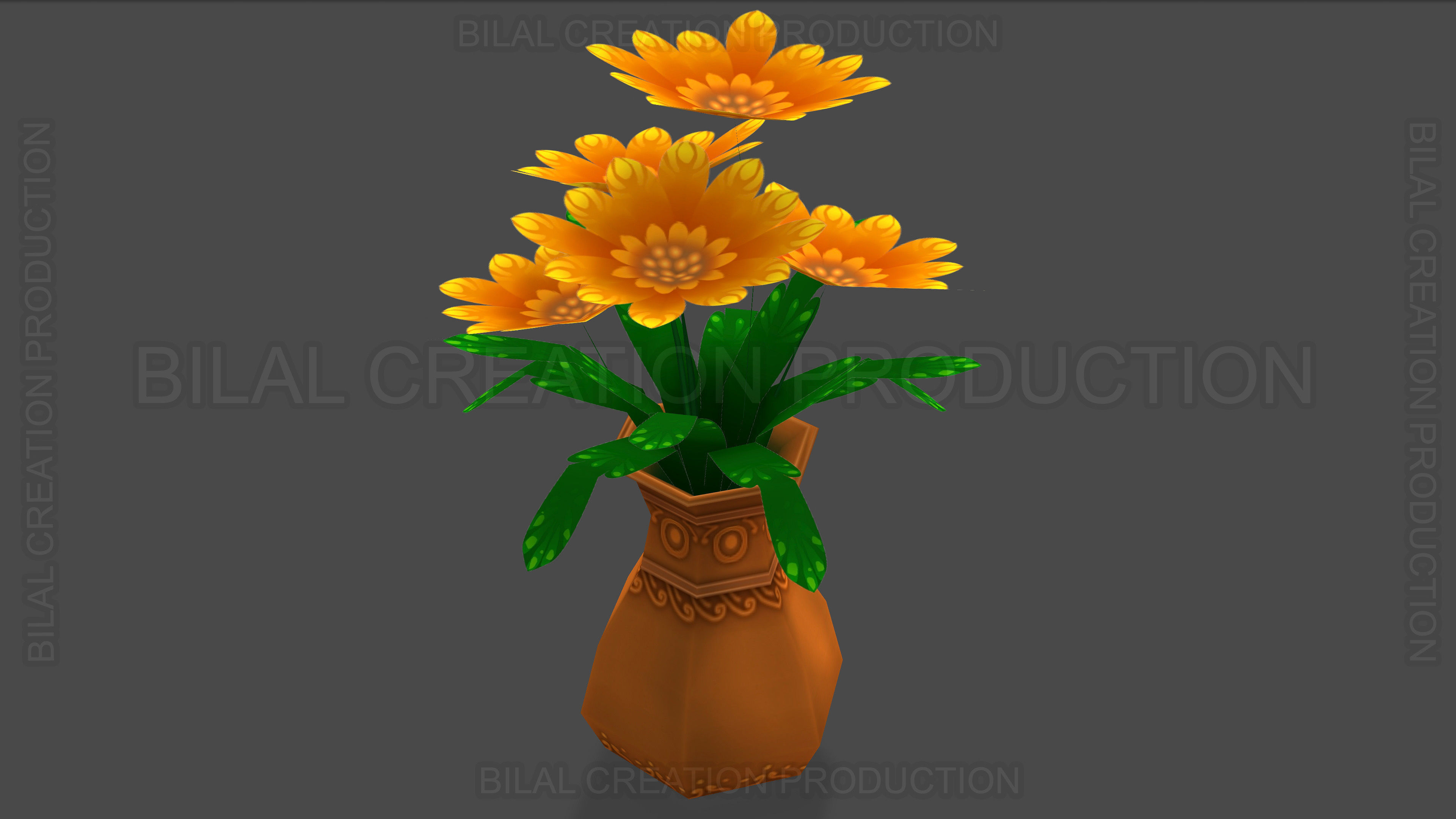 FLOWER POT Low-poly 3D model_4