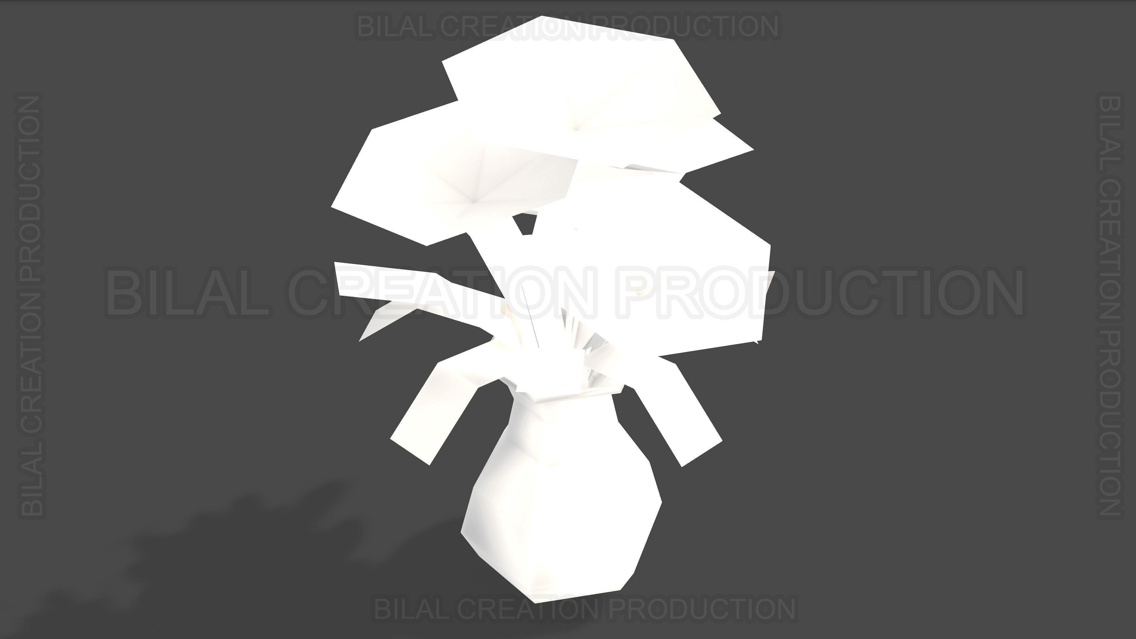 FLOWER POT Low-poly 3D model_16
