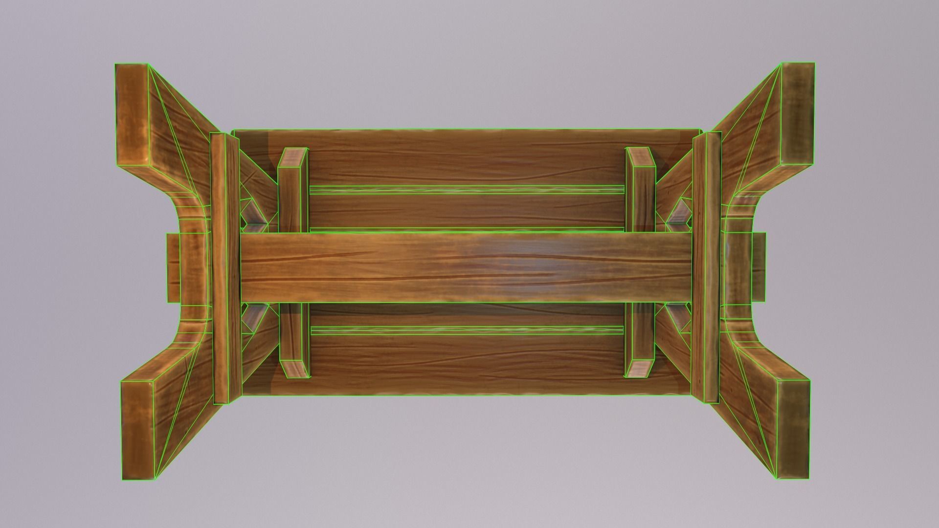 Stylized medieval table Low-poly 3D model_14