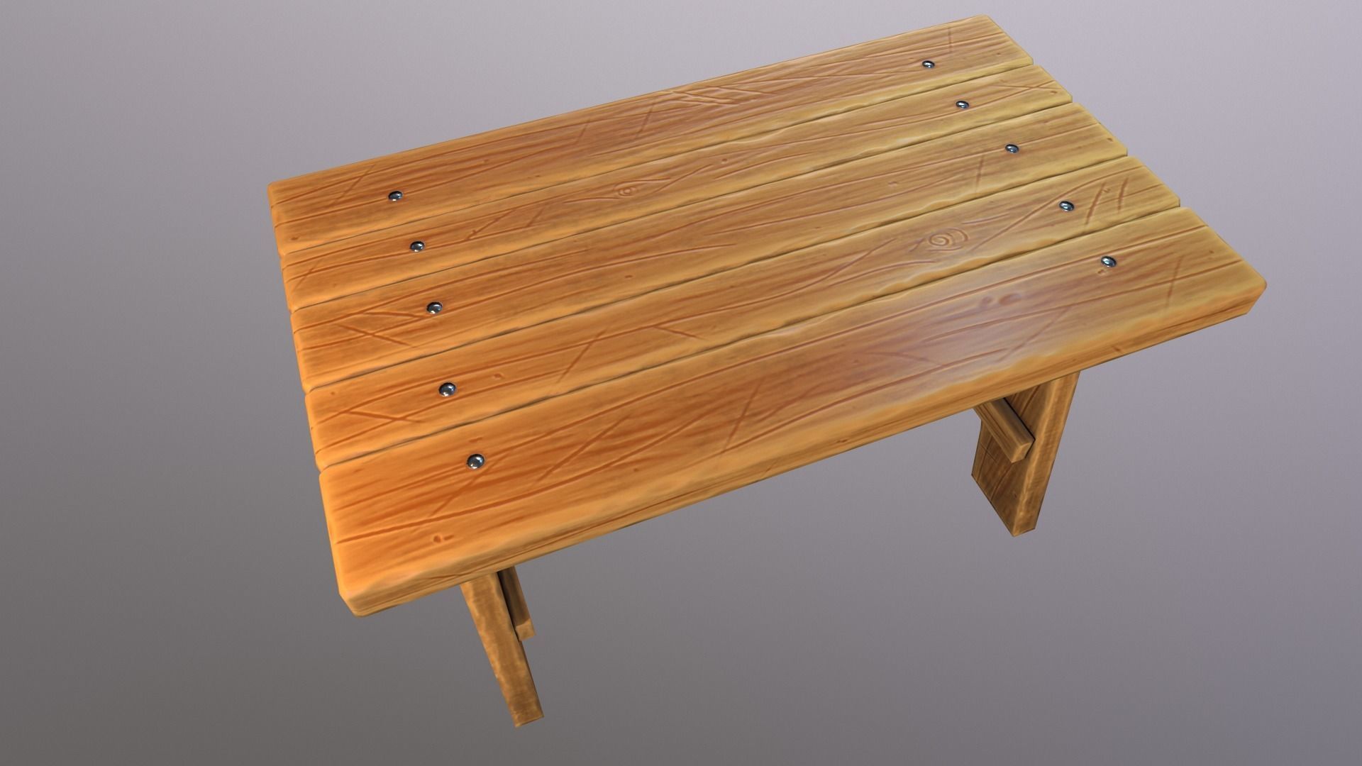 Stylized medieval table Low-poly 3D model_9