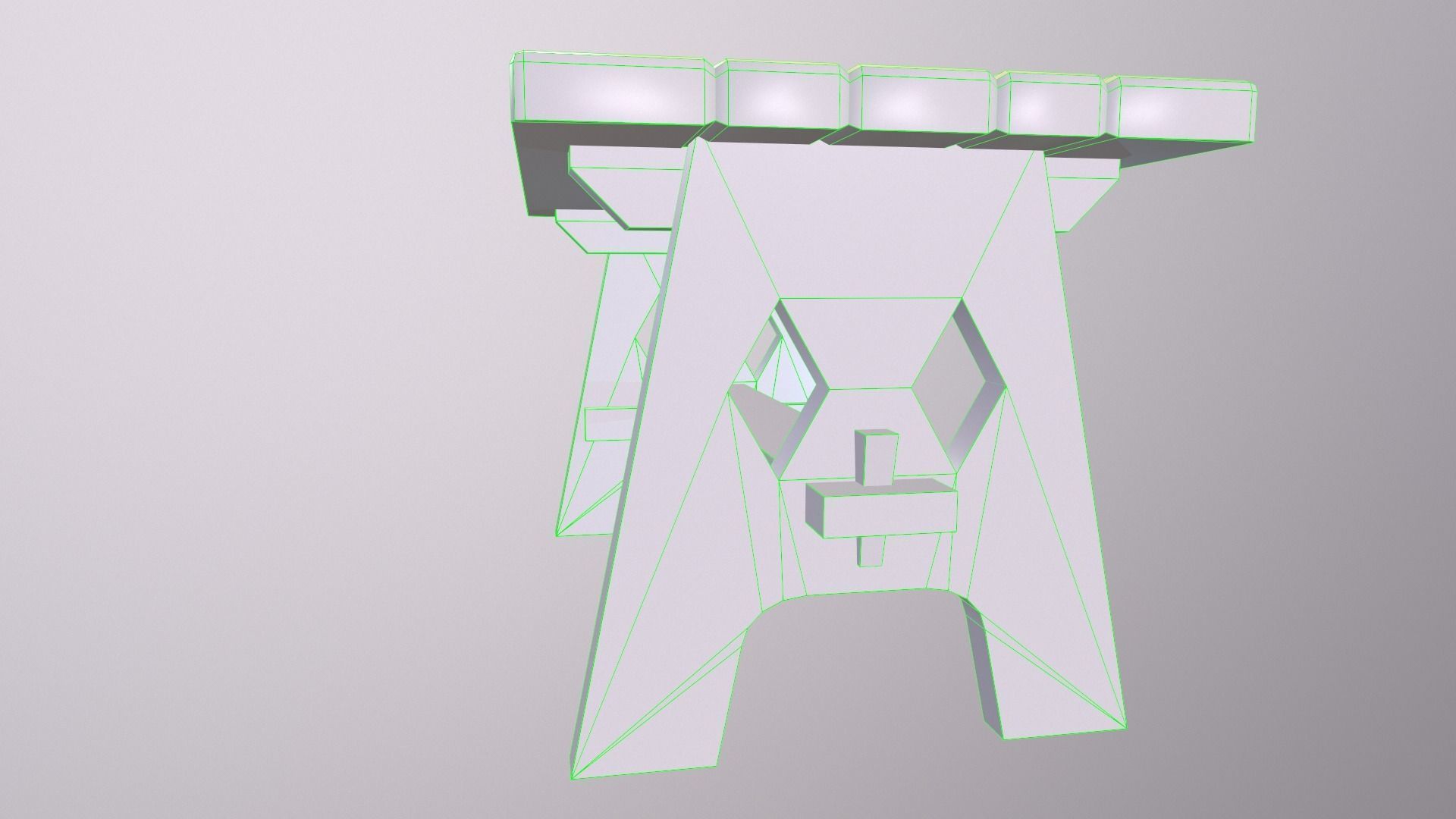 Stylized medieval table Low-poly 3D model_16