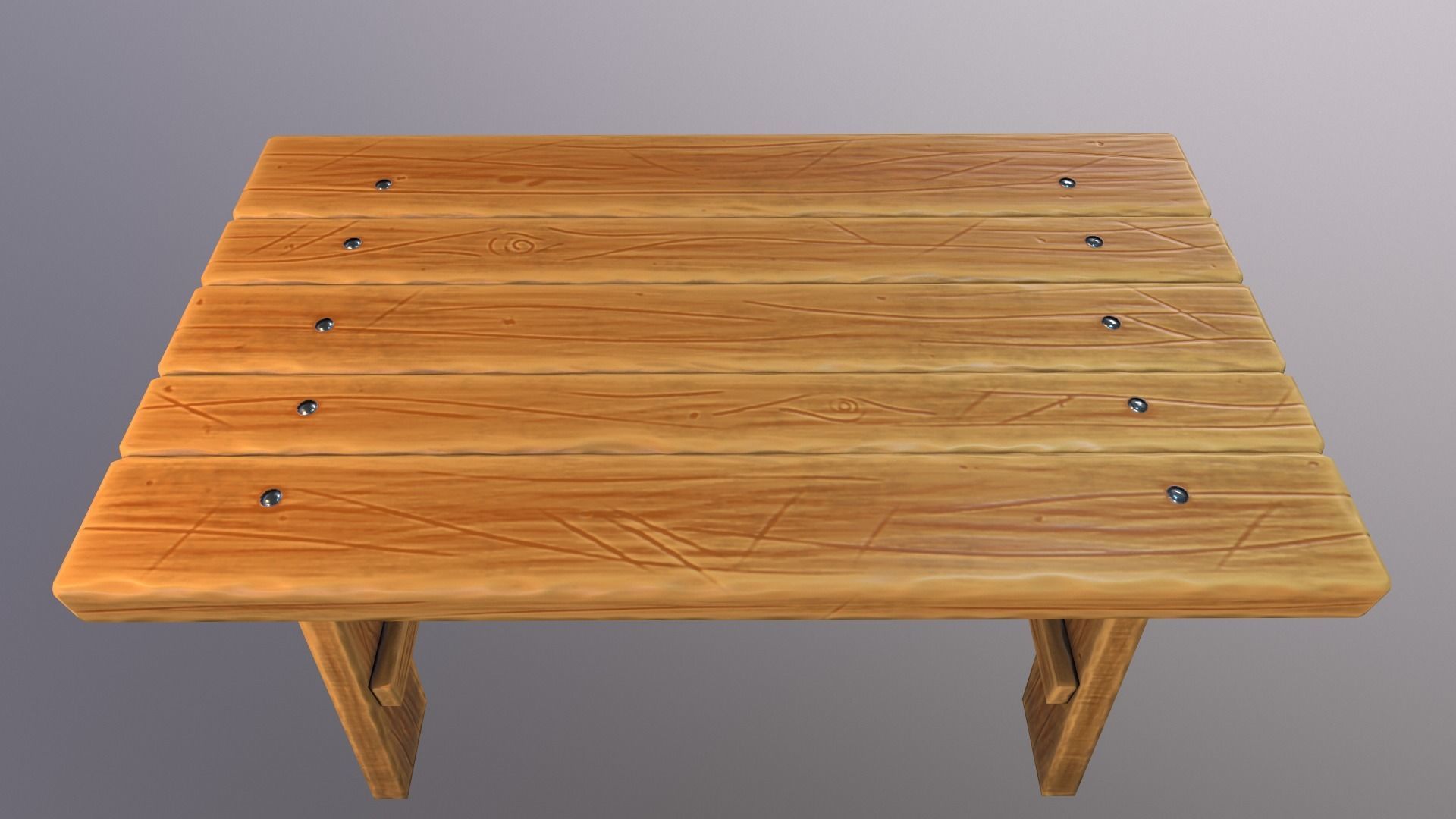 Stylized medieval table Low-poly 3D model_4