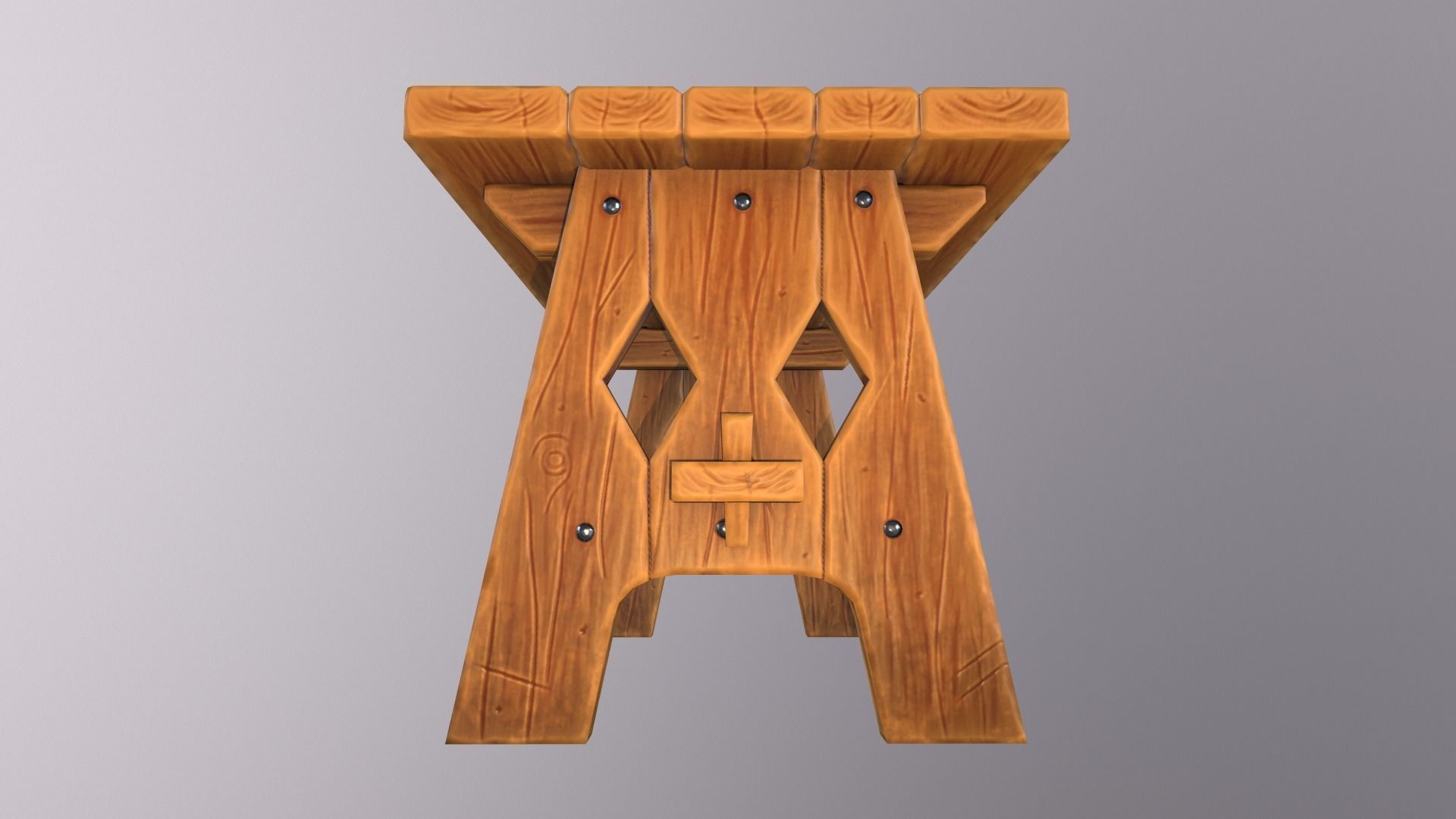 Stylized medieval table Low-poly 3D model_6