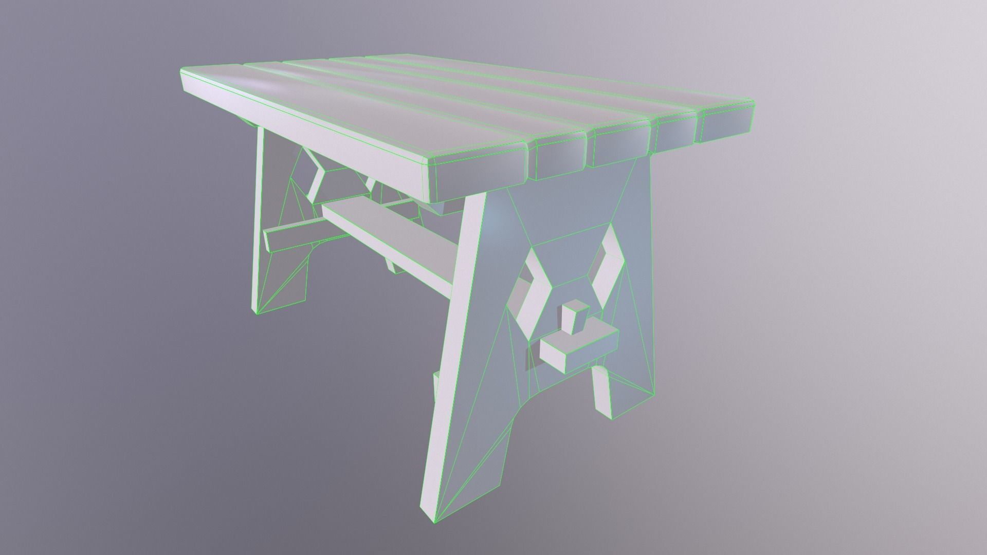 Stylized medieval table Low-poly 3D model_18