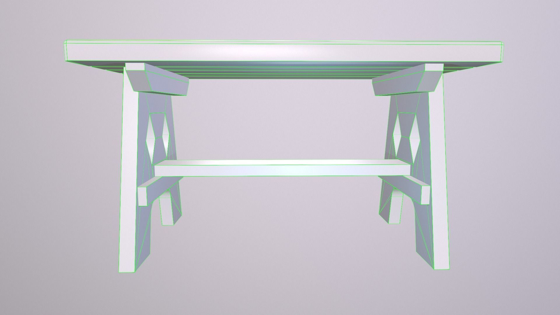 Stylized medieval table Low-poly 3D model_17