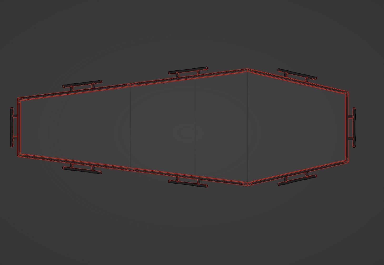 Coffin wooden Low-poly 3D model_11