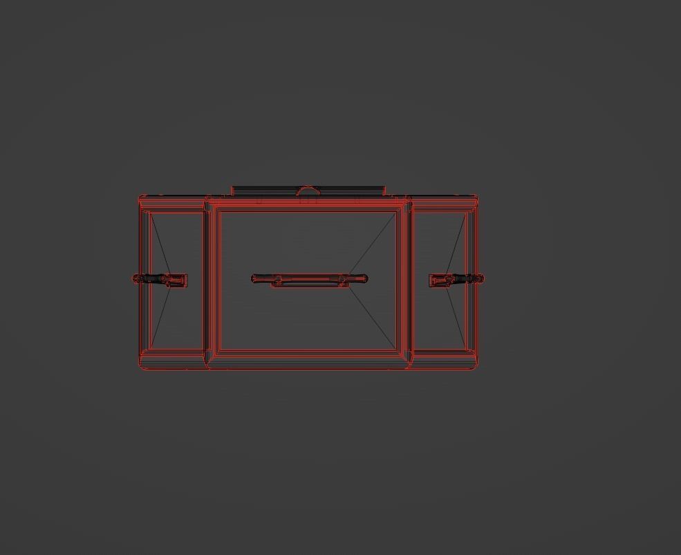 Coffin wooden Low-poly 3D model_13