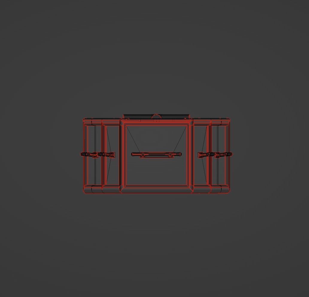 Coffin wooden Low-poly 3D model_12