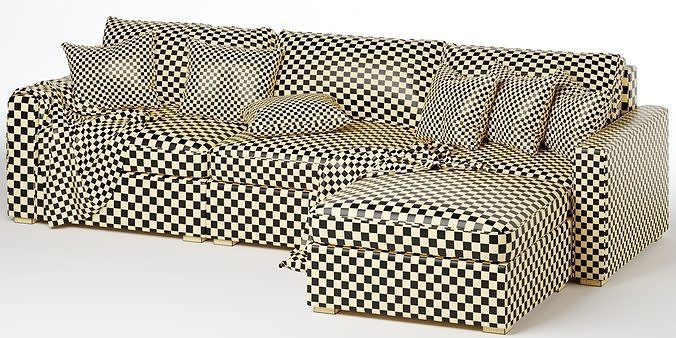Maxwell modular sofa chaise sectional 3D model 5
