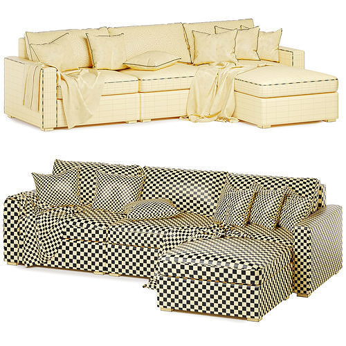 Maxwell modular sofa chaise sectional 3D model 4