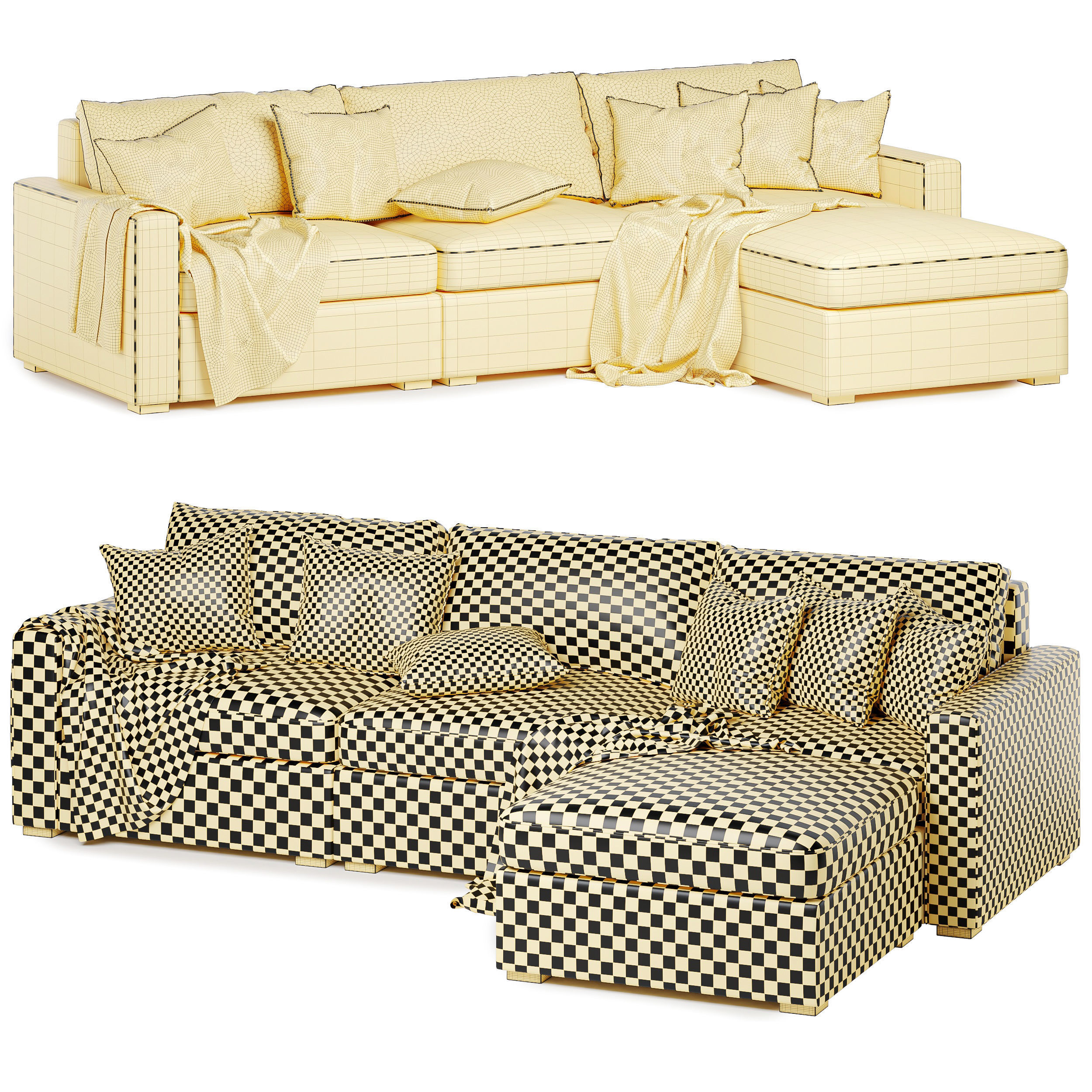 Maxwell modular sofa chaise sectional 3D model CGTrader