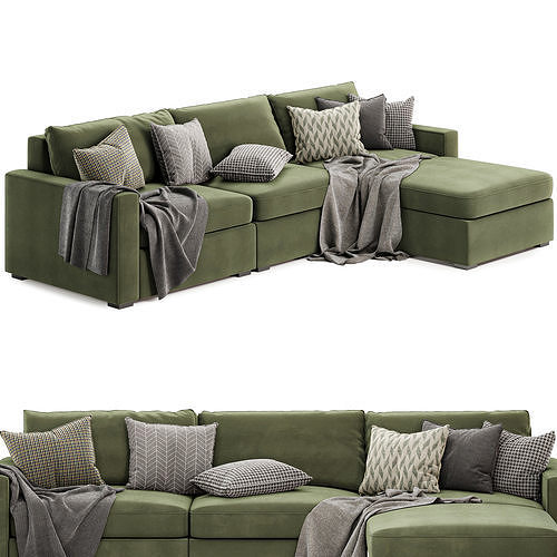 Maxwell modular sofa chaise sectional 3D model 3