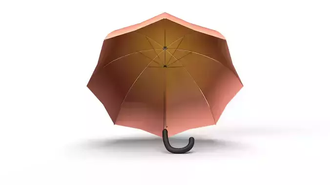 Low poly Umbrella 3d model orange 3D model
