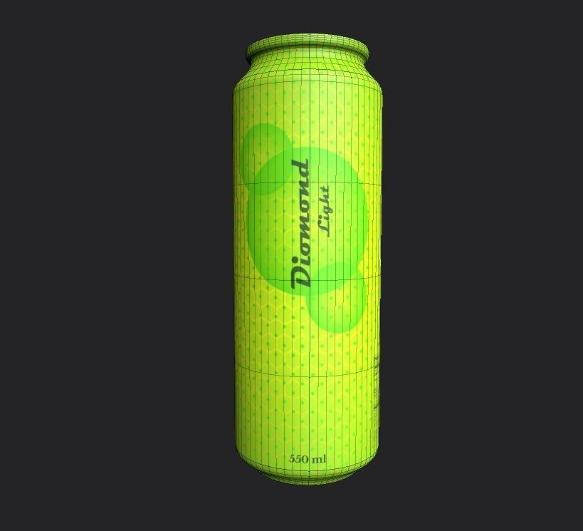Drink Can Standart 550 ml Low-poly 3D model_11