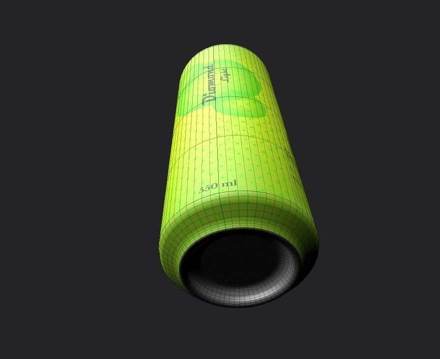 Drink Can Standart 550 ml Low-poly 3D model_12