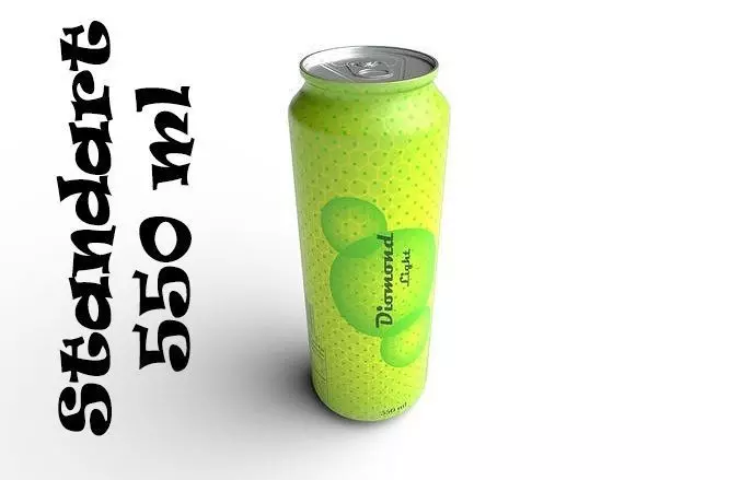 Drink Can Standart 550 ml Low-poly 3D model_0
