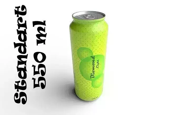 Drink Can Standart 550 ml Low-poly 3D model