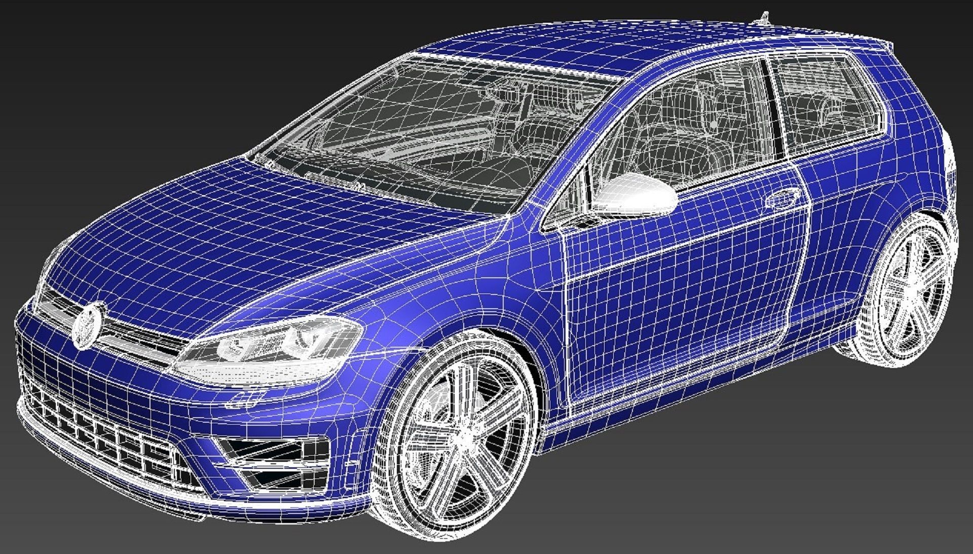 Volkswagen Golf VII R 2014 3D model_17