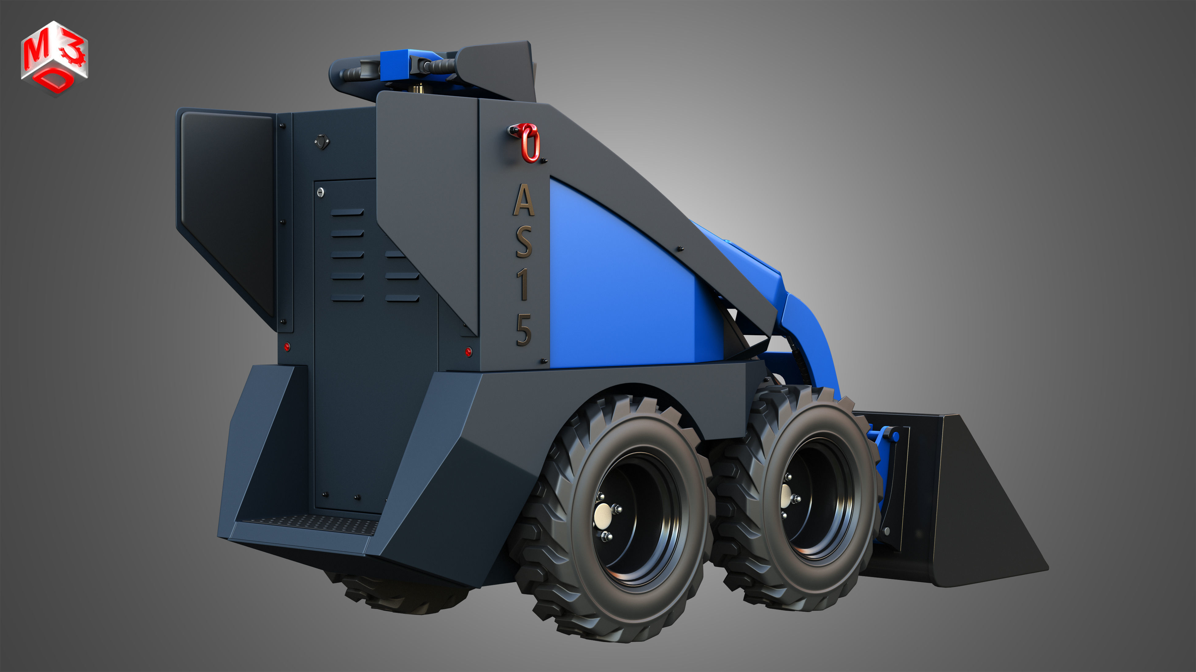 AS15 - Mini Skid Steer  - Loader Bucket 3D model_4
