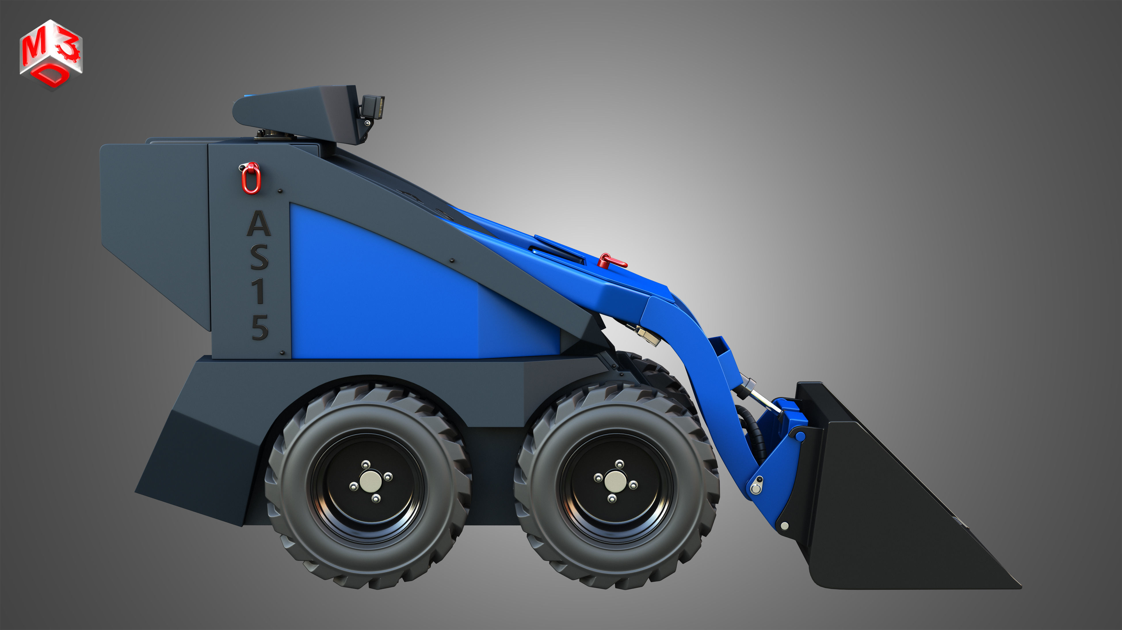 AS15 - Mini Skid Steer  - Loader Bucket 3D model_11